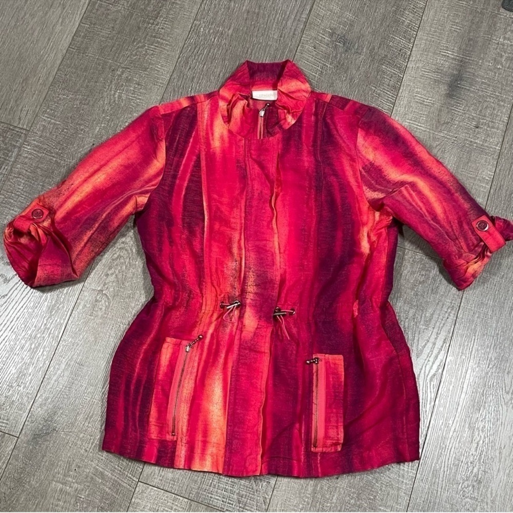 CHICO’S Women Lightweight Jacket Vibrant Full
Zip Size 0/Small
